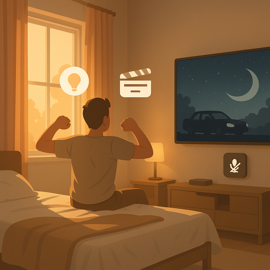 Smart Home Pod integrated in a cozy living room routine